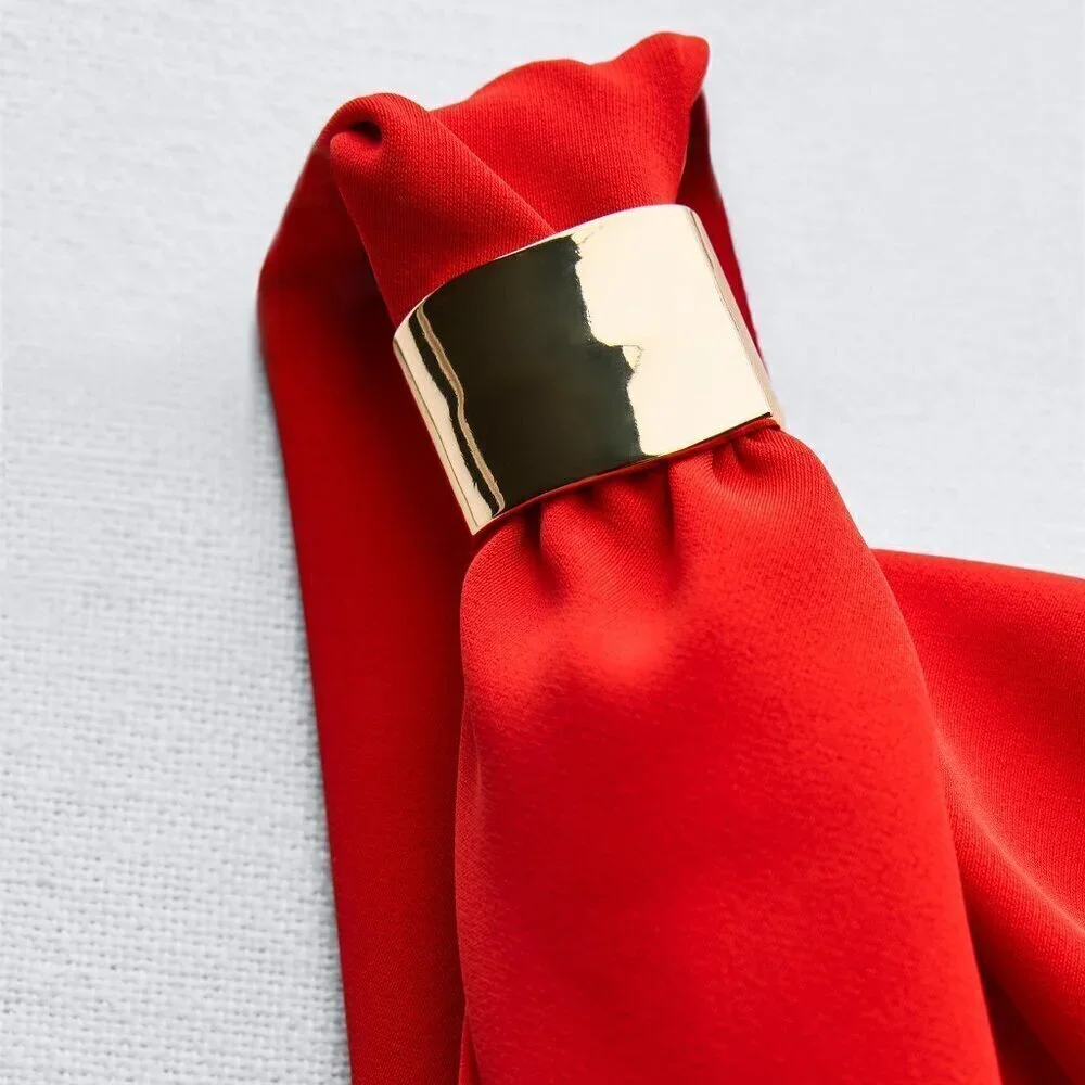 ZARA Midi Dress with Side Ruching - Picture 12 of 13